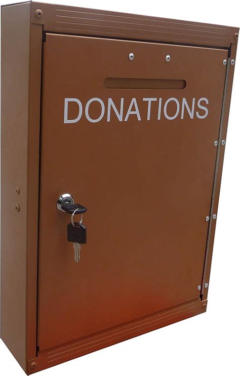 secure metal donation boxes|heavy duty outdoor donation box.